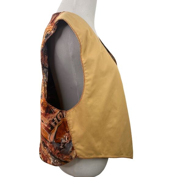 Chaco Canyon Hohokam Tucson AZ Native American Mountain Lion Reversible Vest - Picture 3 of 11